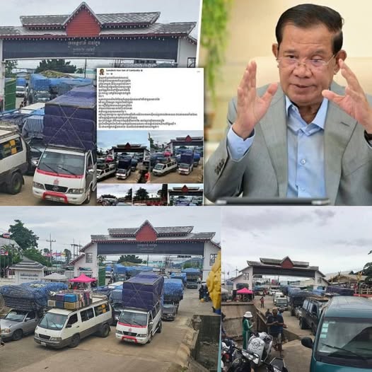 សម្តេចតេជោ ហ៊ុន សែន គាំទ្របិទច្រកដូងព្រំដែនកម្ពុជា-ថៃ ធ្វើឲ្យទំនិញថៃកកស្ទះរាប់រយឡាន, បើកសិករថៃចង់តវ៉ា សូមទៅតវ៉ាជាមួយយោធាថៃដោយខ្លួនឯង