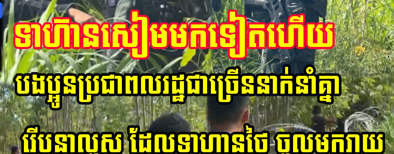 ថ្មីៗ!! 16/9/2025 បងប្អូនប្រជាពលរដ្ឋជាច្រើននាក់ នាំគ្នារើបន្លាលួស ដែលទាហានថៃ ចូលមករាយ… (មានវីដេអូ)