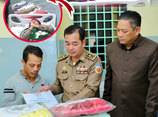 អភិបាលខេត្តកំពង់ចាមនិងត្បូងឃ្មុំនាំយកអំណោយជូនកូនភ្លោះ៣ វីរៈយុទ្ធជនជួរមុខ..
